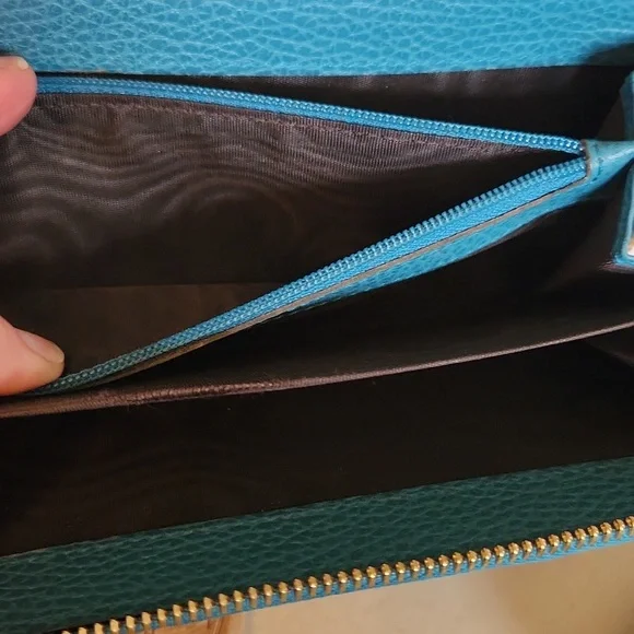Gucci Interlocking GG Long Doublesided Wallet- Turquoise w/Box - Picture 8 of 14